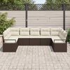 vidaXL Set Divano da Giardino 9 pcs Marrone e bianco polyrattan