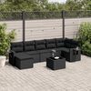 vidaXL Set Divani da Giardino con Cuscini 8 pz Nero in Polyrattan