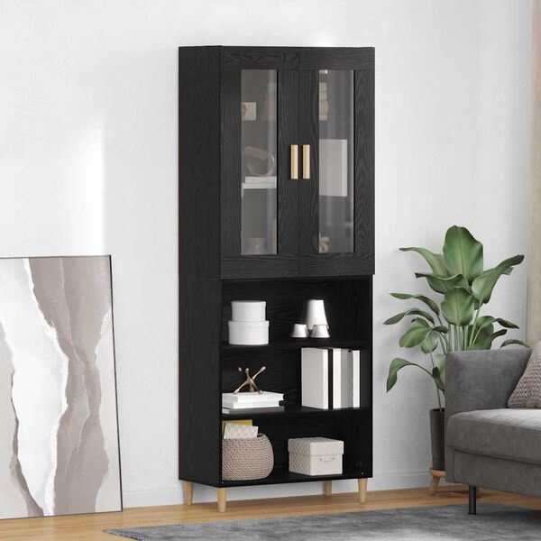 vidaXL Credenza Rovere Nero 69,5 x 34 x 180 cm