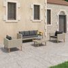 vidaXL Set Divani da Giardino 4 pz con Cuscini in Polyrattan Beige