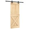 vidaXL Porta scorrevole 80 x 210 cm Naturale e Nero