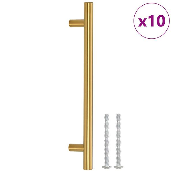 vidaXL Maniglie per Mobili 10pz Oro 160mm in Acciaio Inox