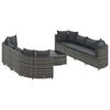 vidaXL Set Divano da Giardino 9 pz con Cuscini Grigio in Polyrattan