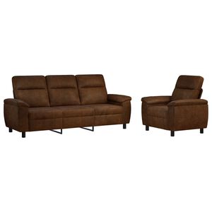 vidaXL Set di divani 2 pz Marrone Pelle Scamosciata Sintetica