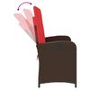 vidaXL Panca Reclinabile da Giardino con Cuscini Marrone in Polyrattan