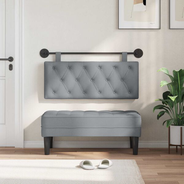 vidaXL Testata appesa Grigio chiaro 110 x 55 x 7 cm Tessuto