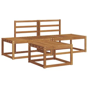vidaXL Set di divani da esterno 3 pz Naturale Legno di Acacia Massello