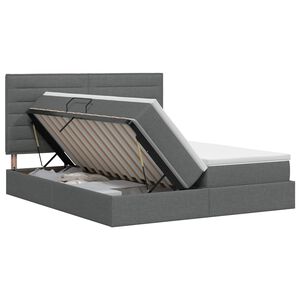 vidaXL Letto con Contenitore Grigio Scuro 200 x 200 cm Tessuto