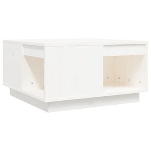 vidaXL Tavolino da Salotto Bianco 60x61x32,5 cm Legno Massello di Pino