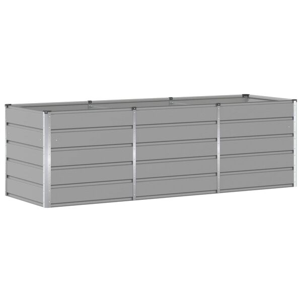 vidaXL Fioriera Grigio chiaro 240 x 80 x 75 cm Acciaio