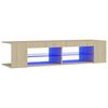 vidaXL Mobile Porta TV con Luci LED Rovere Sonoma 135x39x30 cm