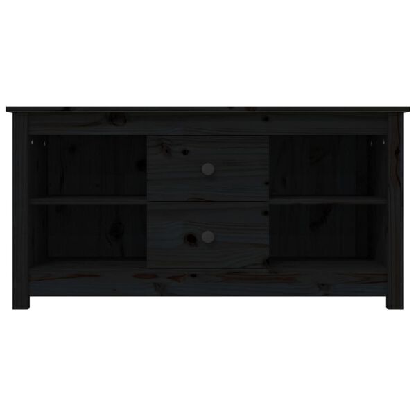 vidaXL Mobile Porta TV Nero 103x36,5x52 cm in Legno Massello di Pino