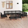 vidaXL Set Salotto da Giardino 11 pz in Legno Massello di Pino Nero