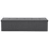 vidaXL Cassapanca Pieghevole in Simil Lino 150x38x38 cm Grigio Scuro
