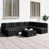 vidaXL Set Salotto da Giardino con Cuscini 7pz Nero Polyrattan