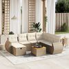 vidaXL Set Divano da Giardino 8 pz con Cuscini Beige in Polyrattan