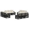 vidaXL Set Divano da Giardino 12 pz Nero polyrattan