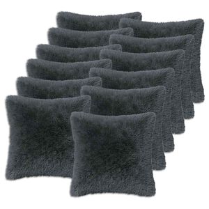 vidaXL Federa 12 pz HEERLEN Antracite 40 x 40 cm Fleece PV