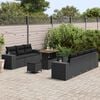 vidaXL Set Divano da Giardino 10 pcs Nero Rattan in Polipropilene