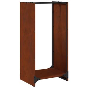 vidaXL Rastrelliera per Legna da Ardere 40x30x80 cm in Acciaio Corten