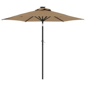 vidaXL Ombrellone Giardino con Palo in Acciaio Tortora 225x225x212 cm