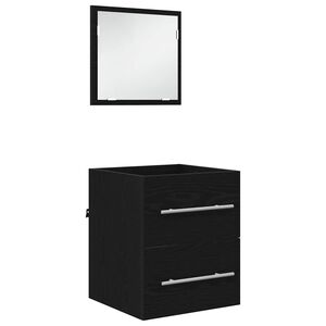 vidaXL Set di mobili per il bagno con cassetto Nero 41 x 38,5 x 48 cm