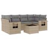 vidaXL Set Divani da Giardino 7 pz con Cuscini Beige in Polyrattan