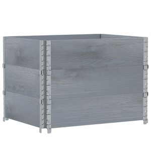 vidaXL Paretali per Pallet 3pz Grigi 80x60cm in Legno Massello di Pino
