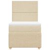 vidaXL Giroletto a Molle con Materasso Crema 90x190 cm in Tessuto