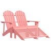 vidaXL Sedia da Giardino a 2 Posti con Pouf in Legno di Abete Rosa