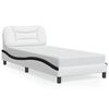 vidaXL Giroletto senza Materasso Hvar Nero e Bianco 90x190 cm in Similpelle