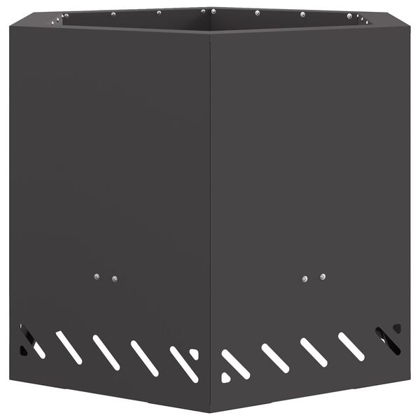 vidaXL Focolare Senza Fumi Nero 58 x 58 x 51 cm Acciaio