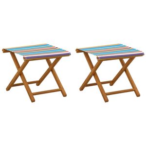 vidaXL Lettino 2 pcs Legno di Eucalipto Massello Multicolore