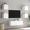 vidaXL Mobili TV a Muro 5pz con Luci LED Bianchi