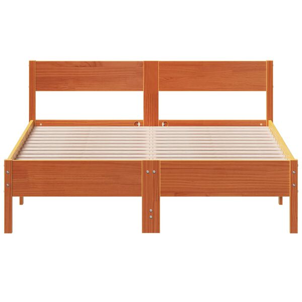 vidaXL Letto senza Materasso Marrone Cera 140x190 cm in Legno di Pino