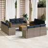 vidaXL Set Divani da Giardino 13 pz con Cuscini Grigio in Polyrattan