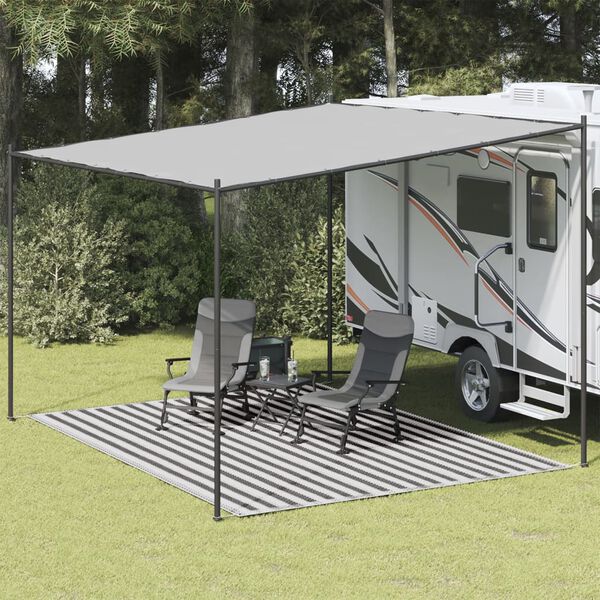 vidaXL Tappeto da Tenda 300x400 cm Antracite e Bianco