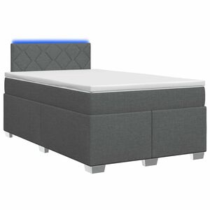 vidaXL Letto con Box Spring, Materasso e LED Grigio Scuro 120 x 190 cm
