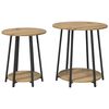 vidaXL Set tavolini 2 pz Rovere Artigianale e Nero 50 x 50 x 51 cm