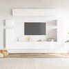 vidaXL Set Mobili Porta TV 8pz Bianco in Legno Multistrato