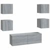 vidaXL Set di Mobili TV a Parete Grigio Sonoma in Legno Multistrato