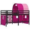 vidaXL Letto a Soppalco con Tunnel Bambini Rosa 90x190cm Massello Pino
