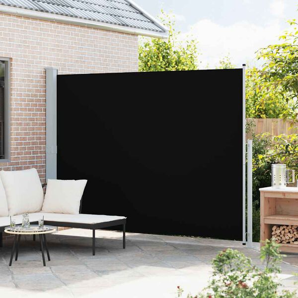 vidaXL Tenda Laterale Retrattile per Patio 220x300 cm Nera