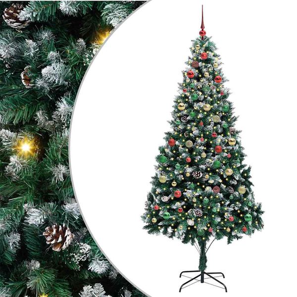 vidaXL Albero di Natale artificiale con 300 LED Verde 210 cm