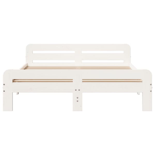 vidaXL Letto senza Materasso Bianco 150x200 cm Legno Massello di Pino