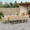vidaXL Set da Pranzo da Giardino 15 pz con Cuscini Beige in Polyrattan