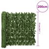 vidaXL Paravento da Balcone con Foglie Verde Scuro 200x75 cm