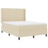 vidaXL Letto a molle con materasso Crema 160 x 200 cm Tessuto
