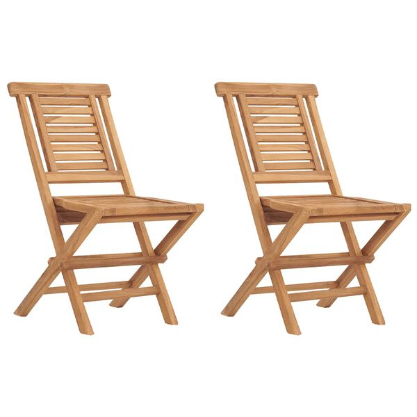 vidaXL Sedie da Giardino Pieghevole 2pz 47x63x90cm Legno Massello Teak