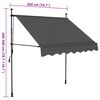 vidaXL Tenda da Sole Retrattile Manuale con LED 200 cm Antracite